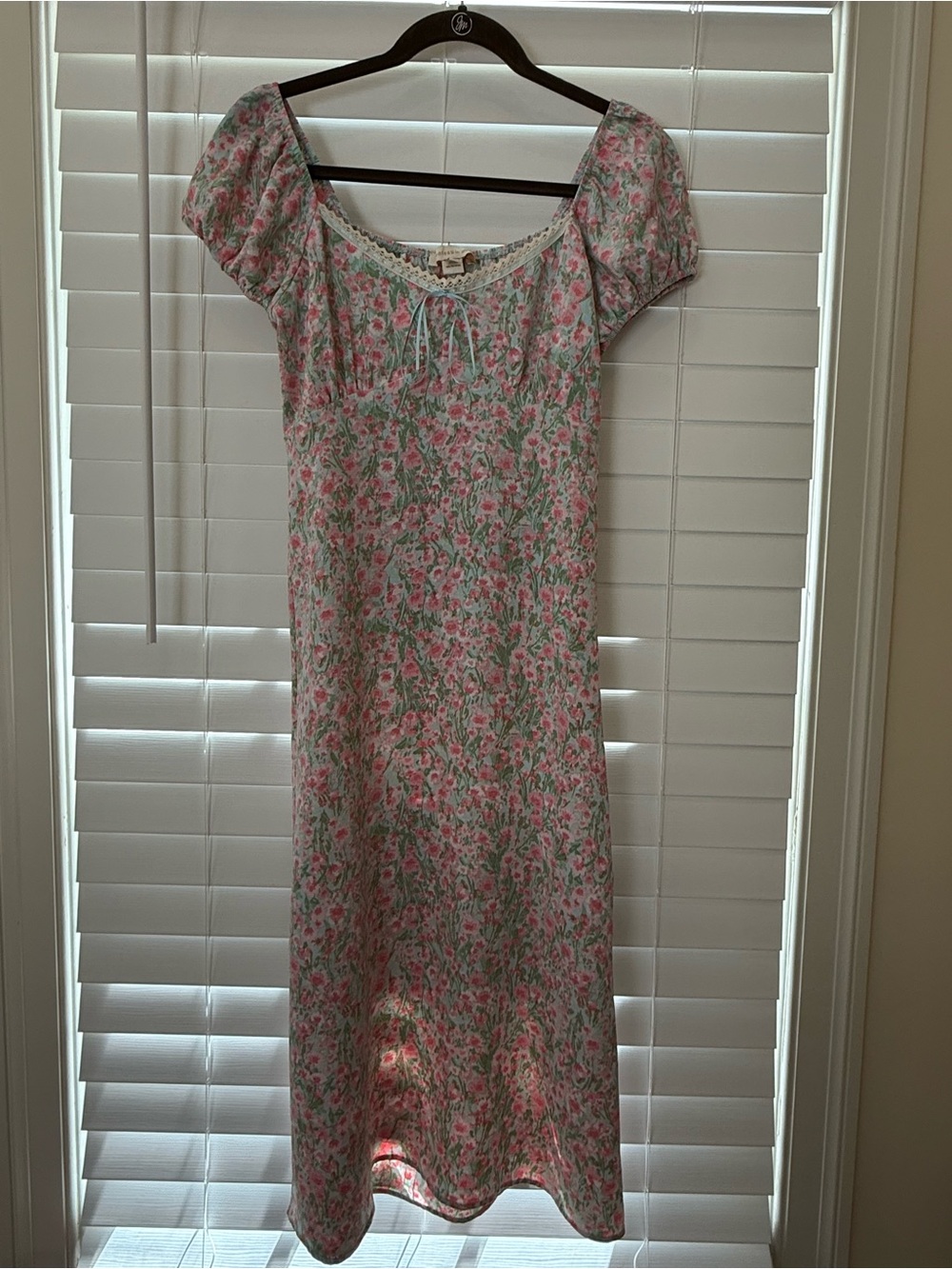 Monteau Pink & Green Floral Maxi Dress